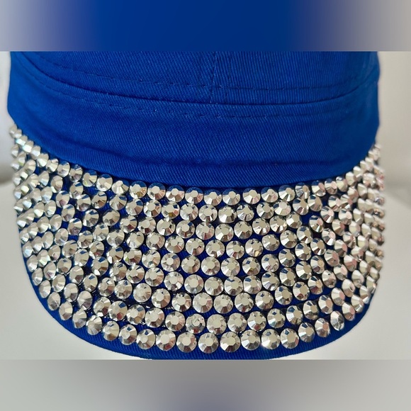 Something Special 100% Cotton Blue Hat Silver Embellishment (894) - Picture 7 of 8